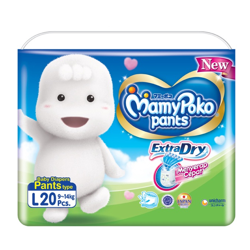 MamyPoko Pants ExtraDry (Tipe Celana) L 20pcs | Gogobli