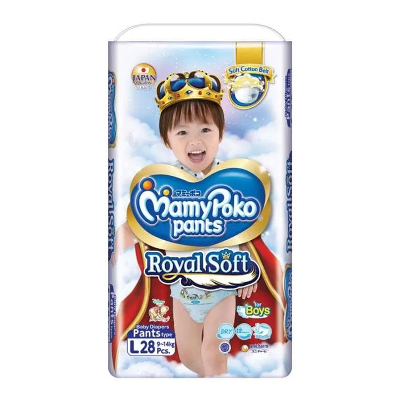 MamyPoko Pants Royal Soft (Tipe Celana) Boys L 28pcs | Gogobli