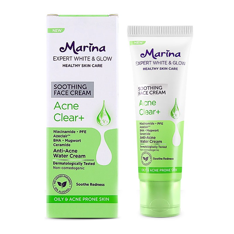 Marina Expert White & Glow Intensive Gel Face Cream Acne Clear+ 20ml | Gogobli