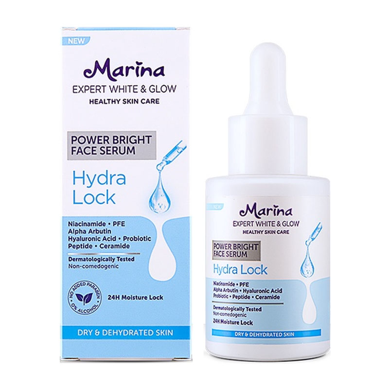 Marina Expert White & Glow Power Bright Face Serum Hydra Lock 25ml | Gogobli