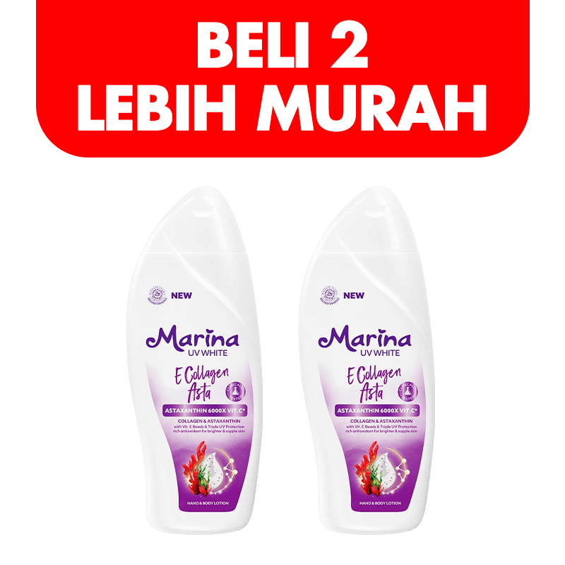Marina Hand And Body Lotion UV White E Collagen Asta 460ml (BELI 2pcs LEBIH MURAH) | Gogobli