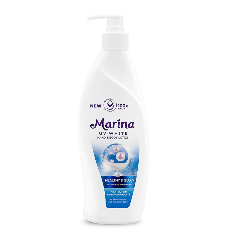 Marina Hand And Body Lotion UV White Healthy & Glow Pump 350 Ml | Gogobli