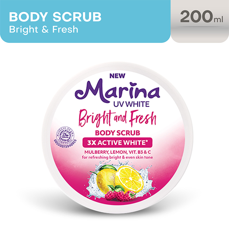 Marina UV White Body Scrub Bright And Fresh 185ml | Gogobli