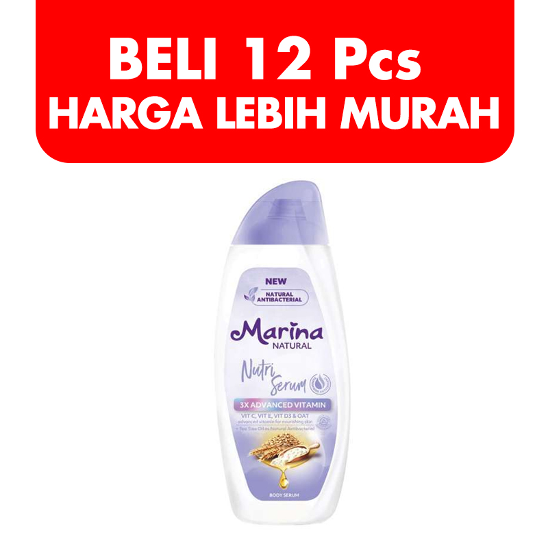 Marina Hand Body Lotion Natural Nutri Serum 335ml (BELI 12pcs LEBIH MURAH) | Gogobli