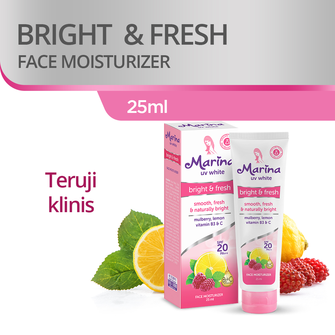 Marina Facial Moisturizer UV White SPF20 Bright And Fresh 25ml | Gogobli