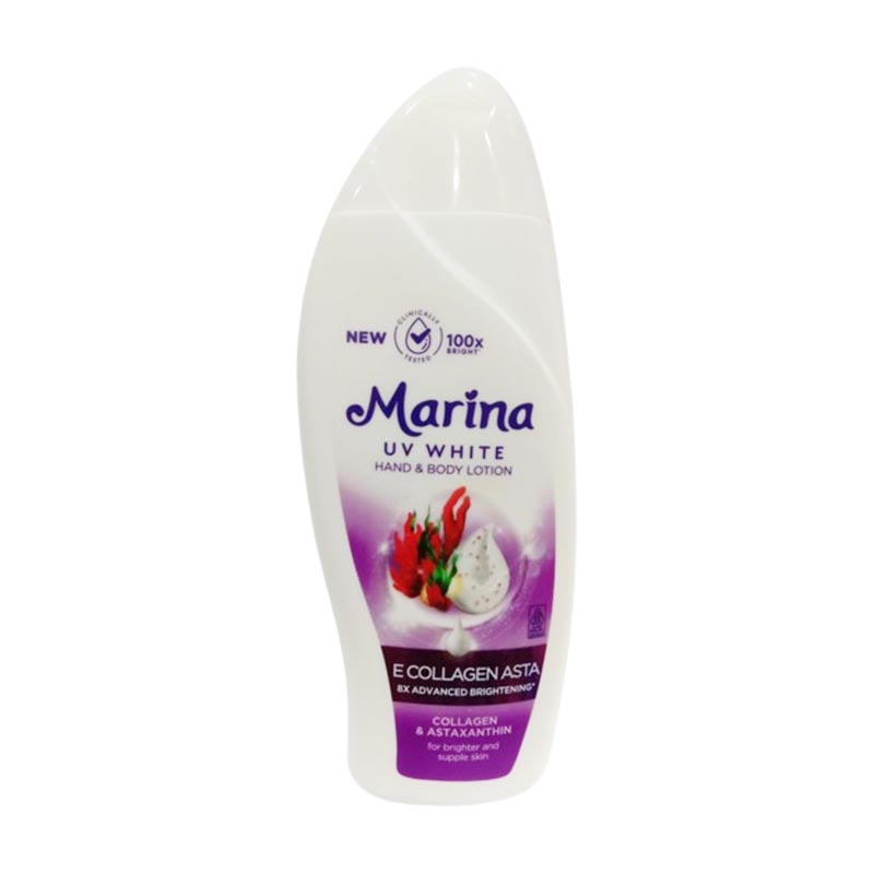 Marina Hand And Body Lotion UV White E Collagen Asta 185ml | Gogobli