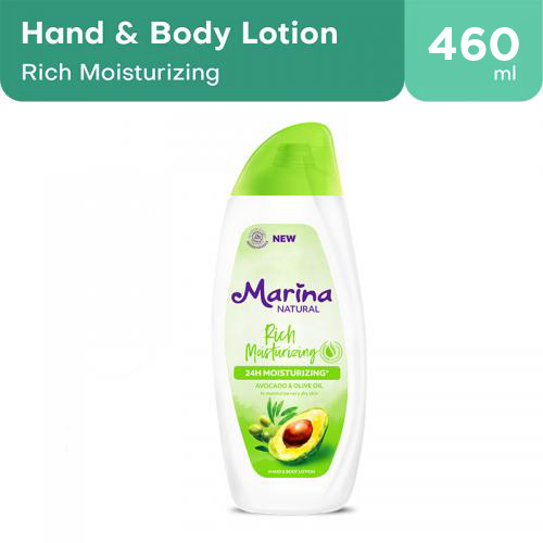 Marina Hand Body Lotion Natural Rich Moisturizing 460ml | Gogobli