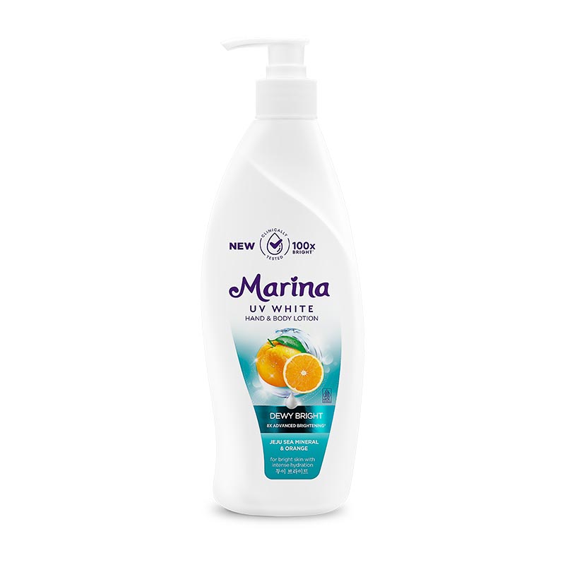 Marina Hand And Body Lotion UV White Dewy Bright Pump 350 Ml | Gogobli