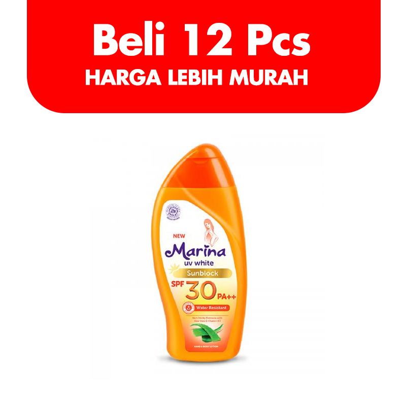 Marina UV White Sunblock 85ml (BELI 12pcs LEBIH MURAH) | Gogobli