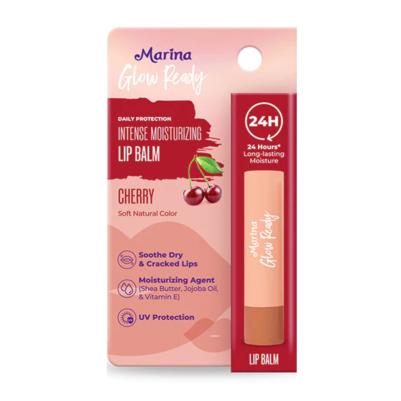 Marina Glow Ready Intense Moisturizing Lip Balm 02. Cherry 2.9gr | Gogobli