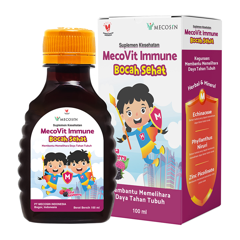 MecoVit Immune Bocah Sehat Rasa Raspberry 100ml | Gogobli
