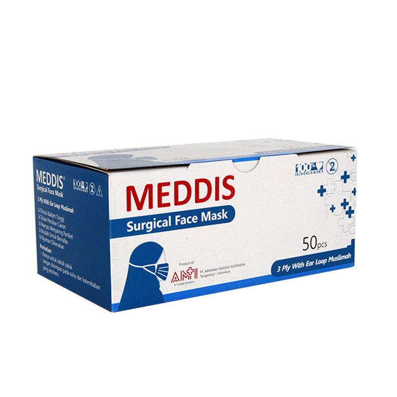 Meddis Surgical Face Mask 3 Ply With Ear Loop Muslimah 50pcs | Gogobli