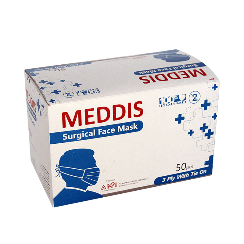 Meddis Surgical Face Mask 3 Ply With Tie On 50pcs | Gogobli