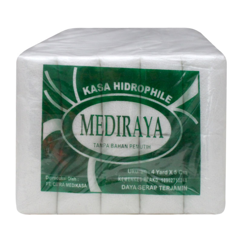 Mediraya Kasa Hidrophile 4 Yard X 5cm (10 Bungkus @10 Rol) | Gogobli