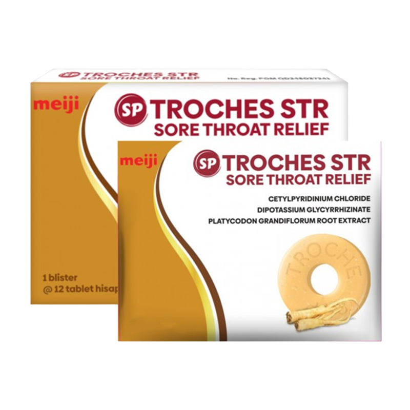 Meiji SP Troches Sore Throat Relief (1 Blister @12 Tablet Hisap) | Gogobli
