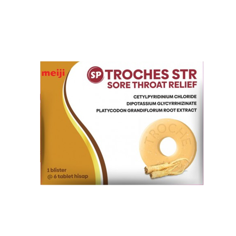 Meiji SP Troches Sore Throat Relief (1 Blister @6 Tablet Hisap) | Gogobli