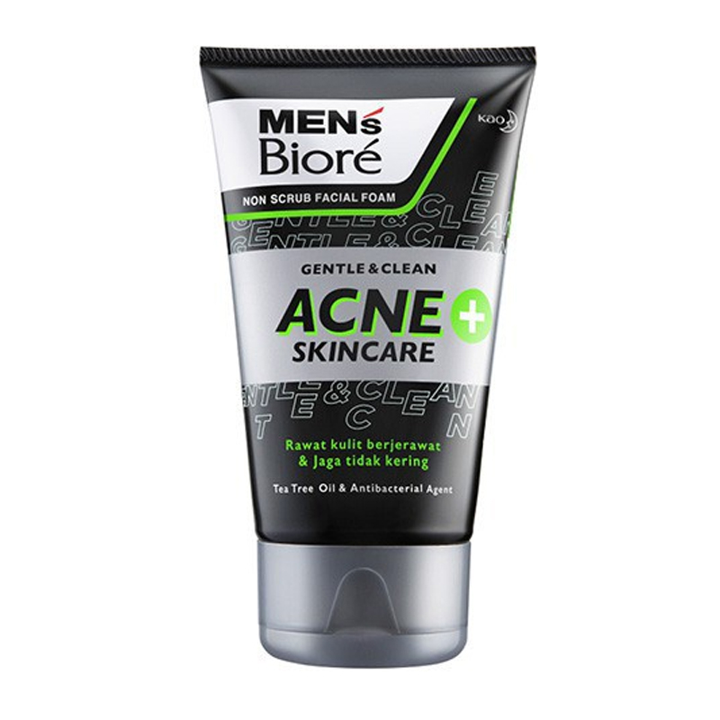 Mens Biore Facial Foam Gentle And Clean Acne Skincare 100gr | Gogobli