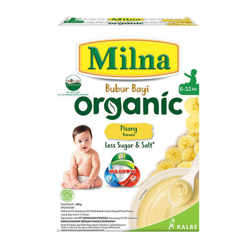 Milna Bubur Bayi Organic +6 Banana 120gr | Gogobli