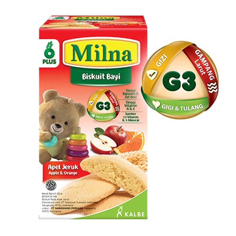 Milna Biskuit Bayi Apel Jeruk 65gr | Gogobli