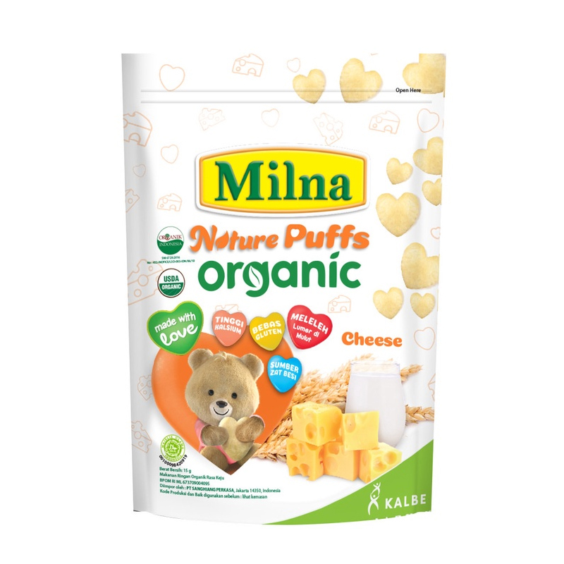 Milna Nature Puff Organic Cheese 15gr | Gogobli