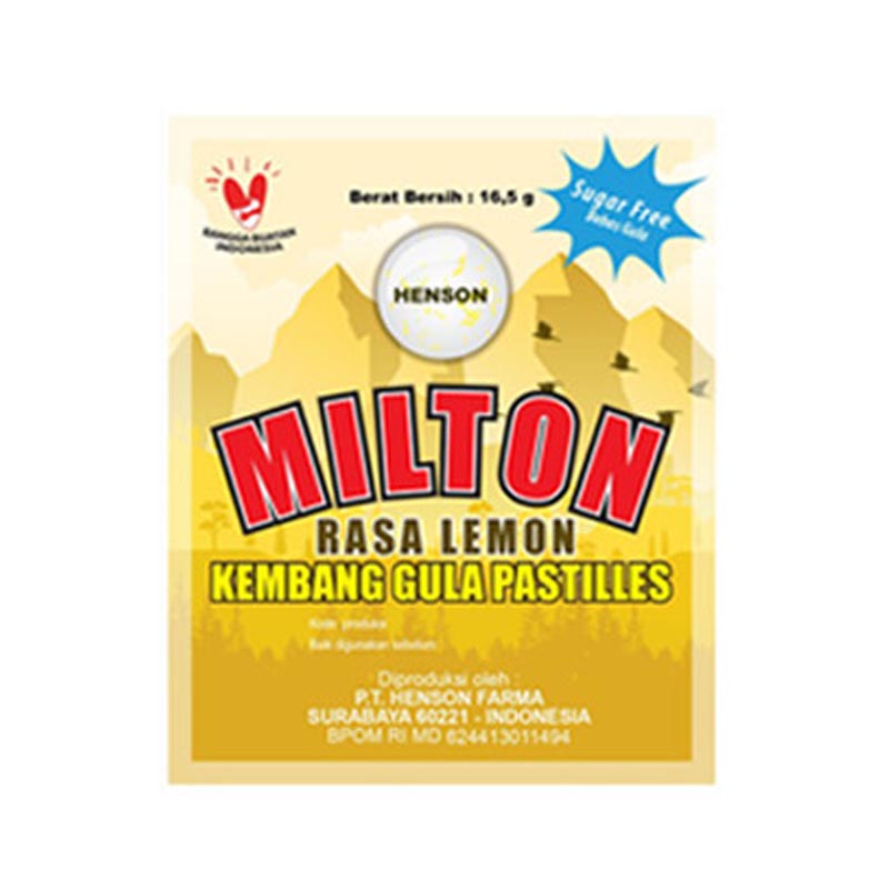 Milton Sugar Free Box Lemon (12 Sachet @16.5gr) | Gogobli