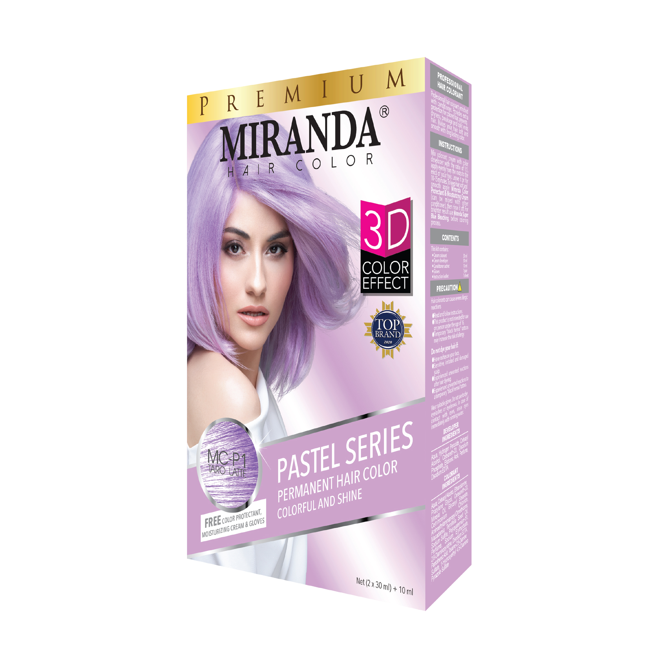 Miranda Hair Color Pastel Series (MC-P1) Taro Latte 30ml (ED: Apr 24) | Gogobli