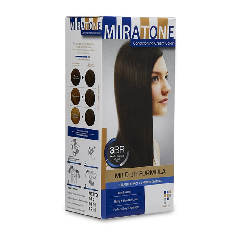 Miratone Conditioning Cream Color 3BR Dark Brown 60ml | Gogobli
