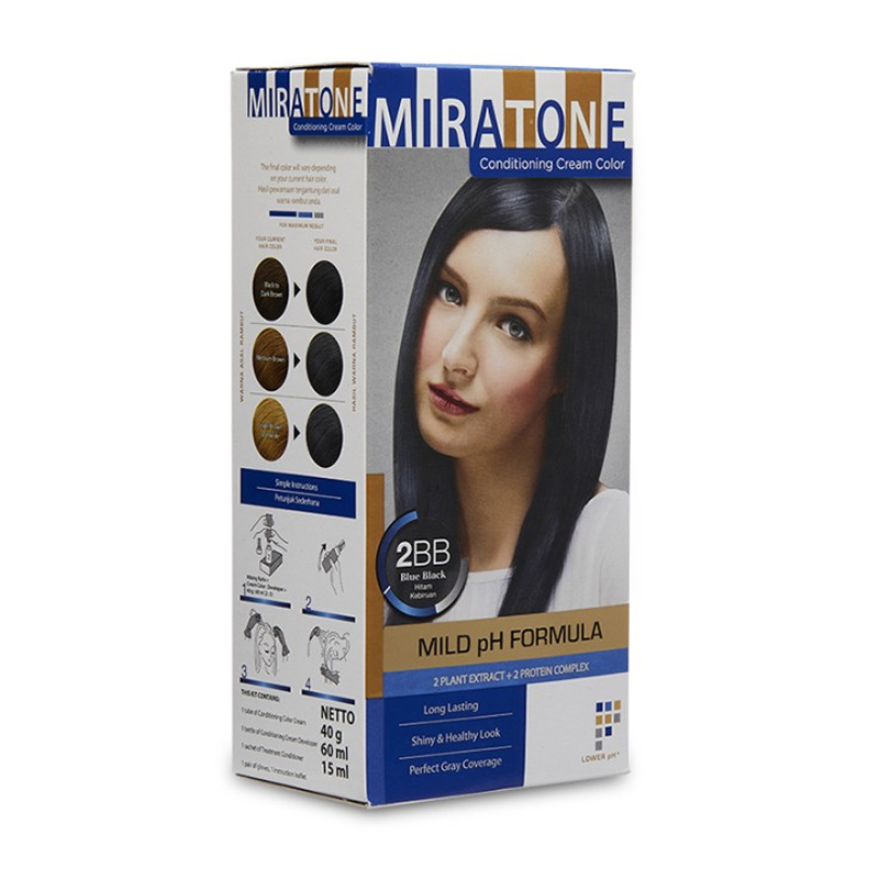 Miratone Conditioning Cream Color 2BB Blue Black 60ml | Gogobli