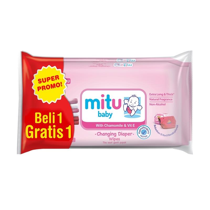 Mitu Baby Pack 50s Ganti Popok (Pink) Buy 1 Get 1 | Gogobli