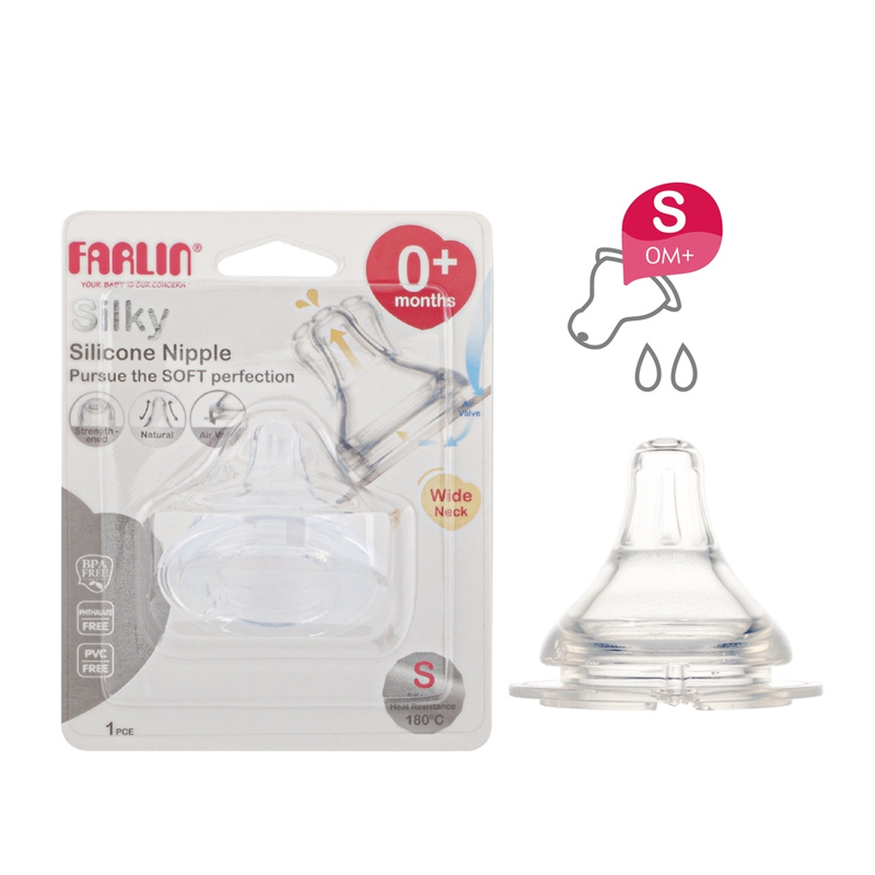 Farlin Silky Nipple Wide Neck S 1pc | Gogobli