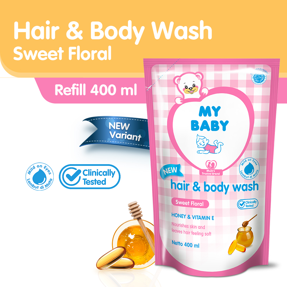 My Baby Hair And Body Wash Sweet Floral Refill 400ml | Gogobli