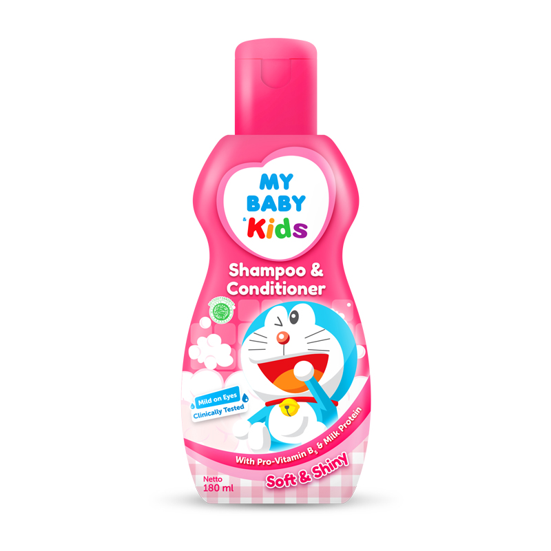 My Baby Kids Shampoo And Conditioner Soft And Shiny Pink 180ml | Gogobli