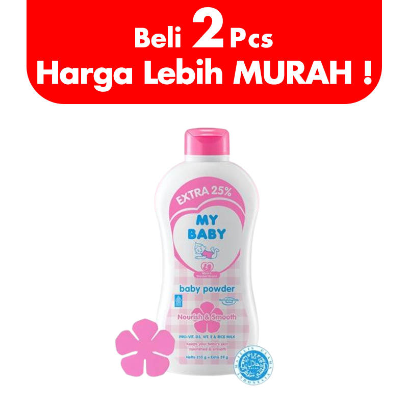 My Baby Powder Nourish And Smooth 225gr + Extra 56gr (BELI 2pcs LEBIH MURAH) | Gogobli