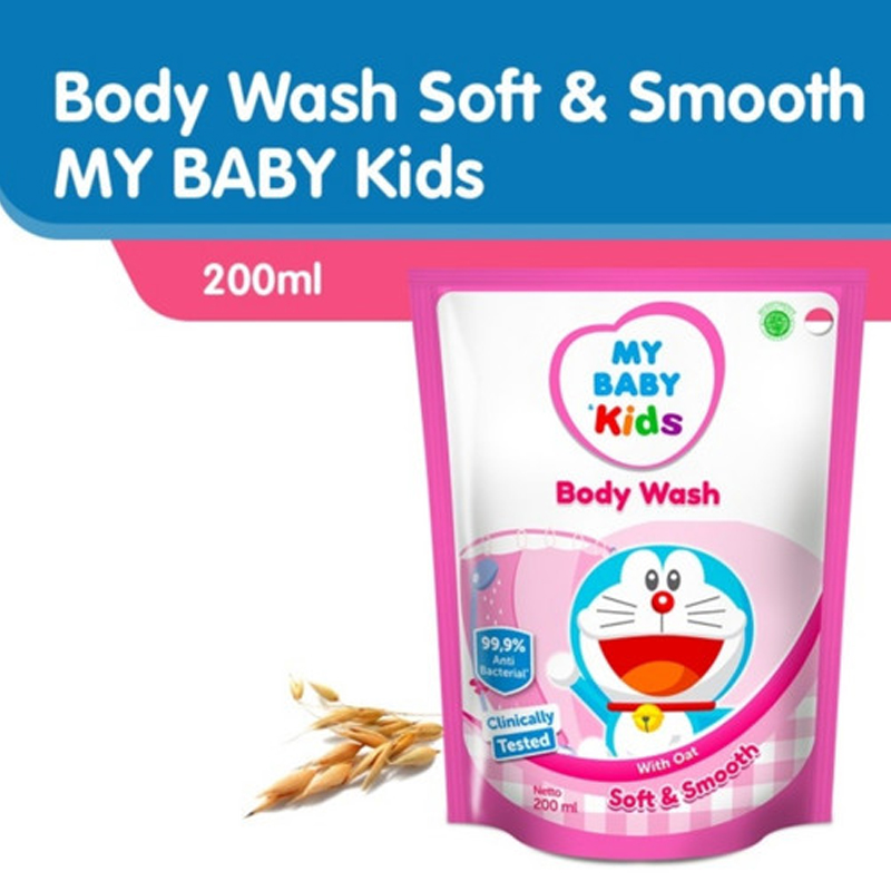 My Baby Kids Body Wash Soft And Smooth Pink Refill 200ml | Gogobli