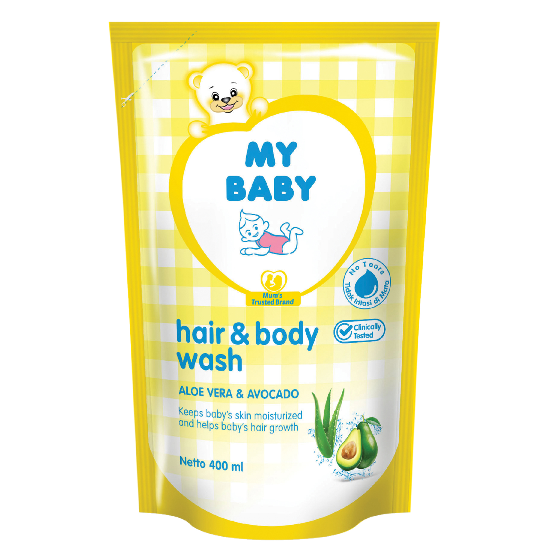 My Baby Hair And Body Wash Aloe Vera And Avocado Refill 400ml | Gogobli