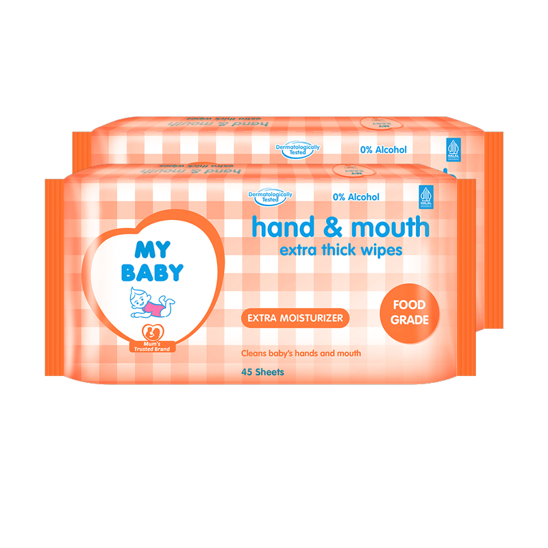 My Baby Extra Thick Wipes Hand And Mouth 45s (GRATIS 1pc My Baby Extra Thick Wipes Hand And Mouth 45s) | Gogobli