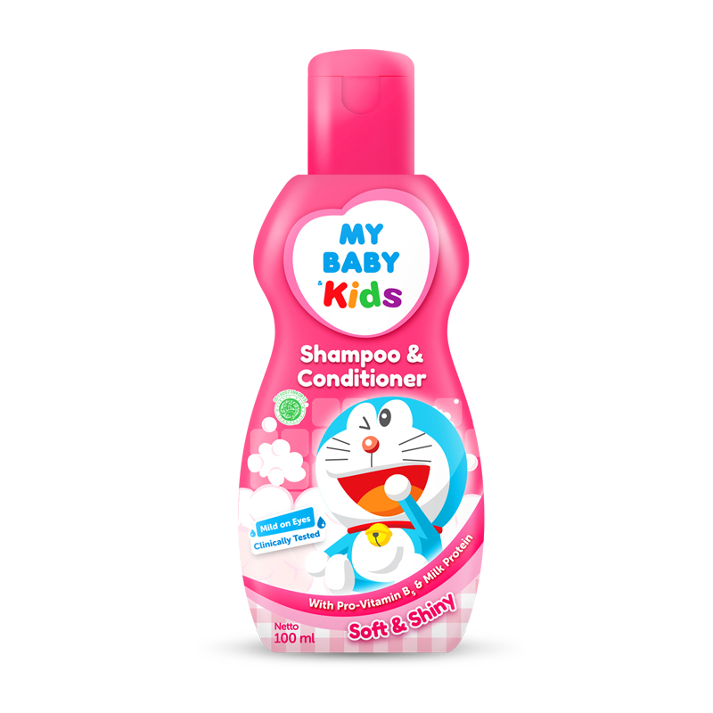 My Baby Kids Shampoo And Conditioner Soft And Shiny Pink 100ml | Gogobli