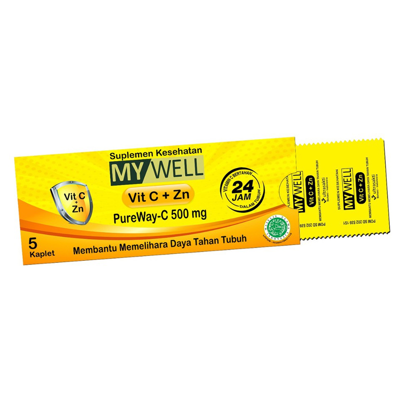 Mywell Vitamin C Plus Zinc 5 Kaplet (ED: Sept 23) | Gogobli