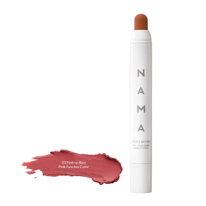 Nama Beauty Triple Action Beauty Stick Lip+Eye+Cheek 03. Pink A Boo 1.8gr | Gogobli
