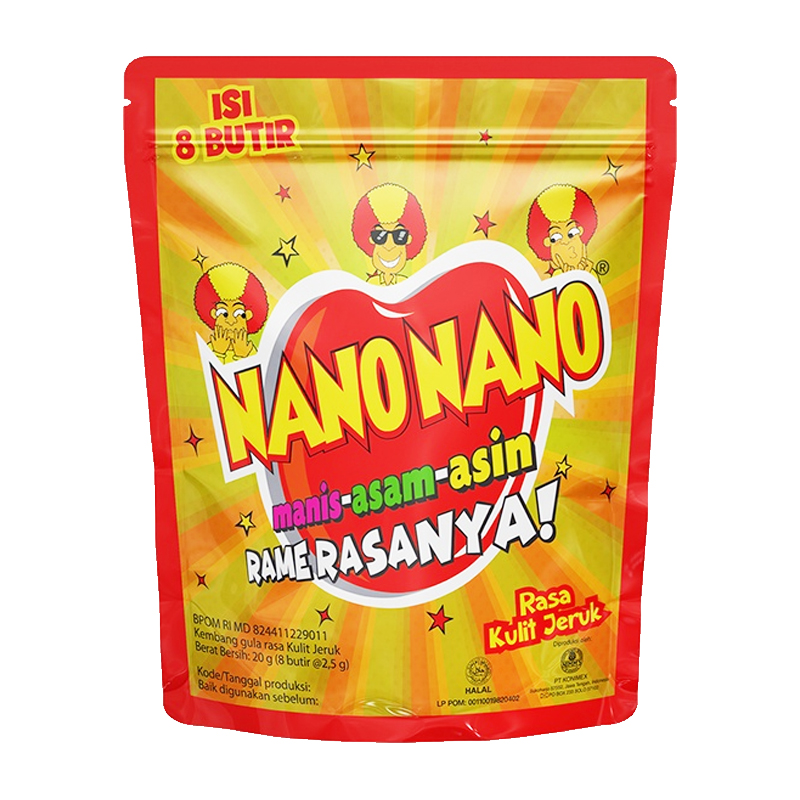 Nano-Nano Rasa Kulit Jeruk Pouch 20gr (8 Butir @ 2.5gr) | Gogobli