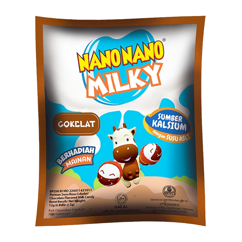 Nano-Nano Milky Cokelat 12gr (6 Butir @2gr) | Gogobli