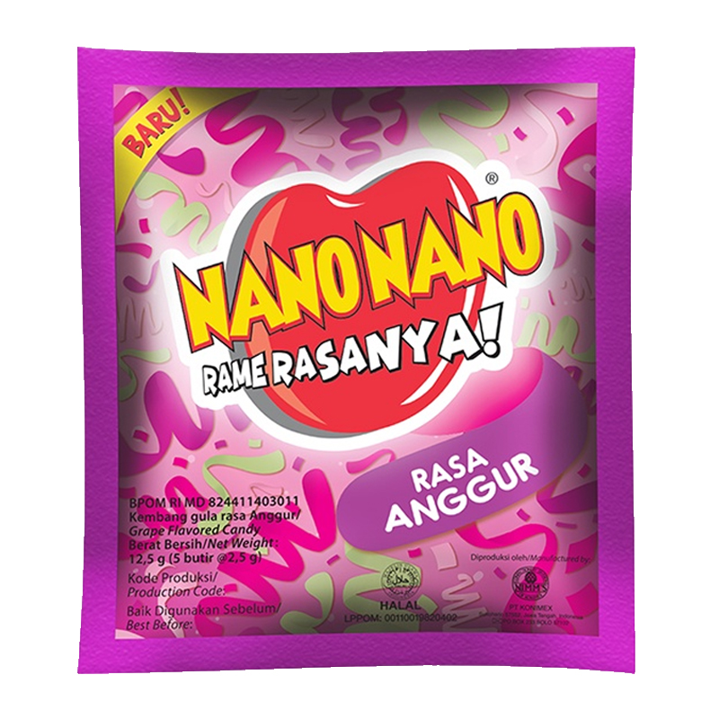 Nano-Nano Rasa Anggur 12.5gr (5 Butir @ 2.5gr) | Gogobli
