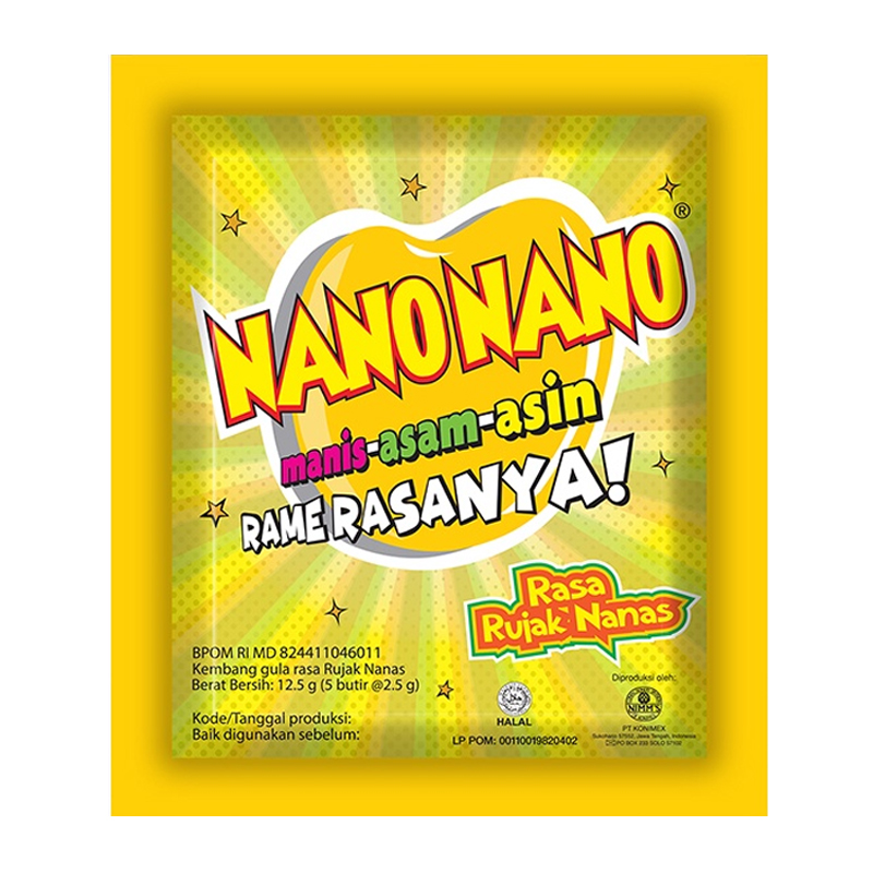Nano-Nano Rasa Rujak Nanas 12.5gr (5 Butir @ 2.5gr) | Gogobli