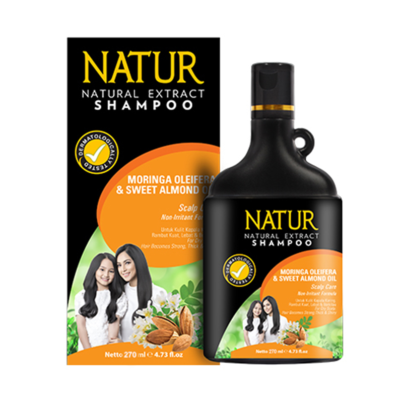 Natur Shampoo Moringa Oleifera And Sweet Almond 270ml (ED: Apr 24) | Gogobli