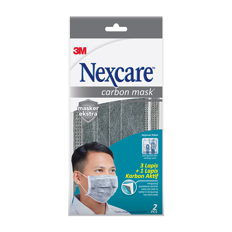 Nexcare Extra Carbon Earloop Mask (12 Sachet @2s) | Gogobli