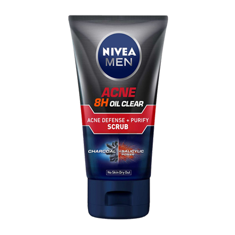 Nivea Men Acne 8H Oil Clear Acne Defense Plus Purify Scrub 100ml | Gogobli