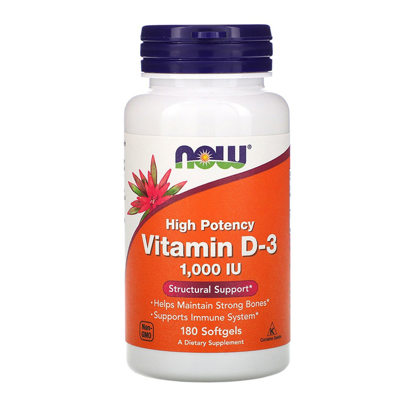 Now Vitamin D-3 1000IU 180 Softgel | Gogobli