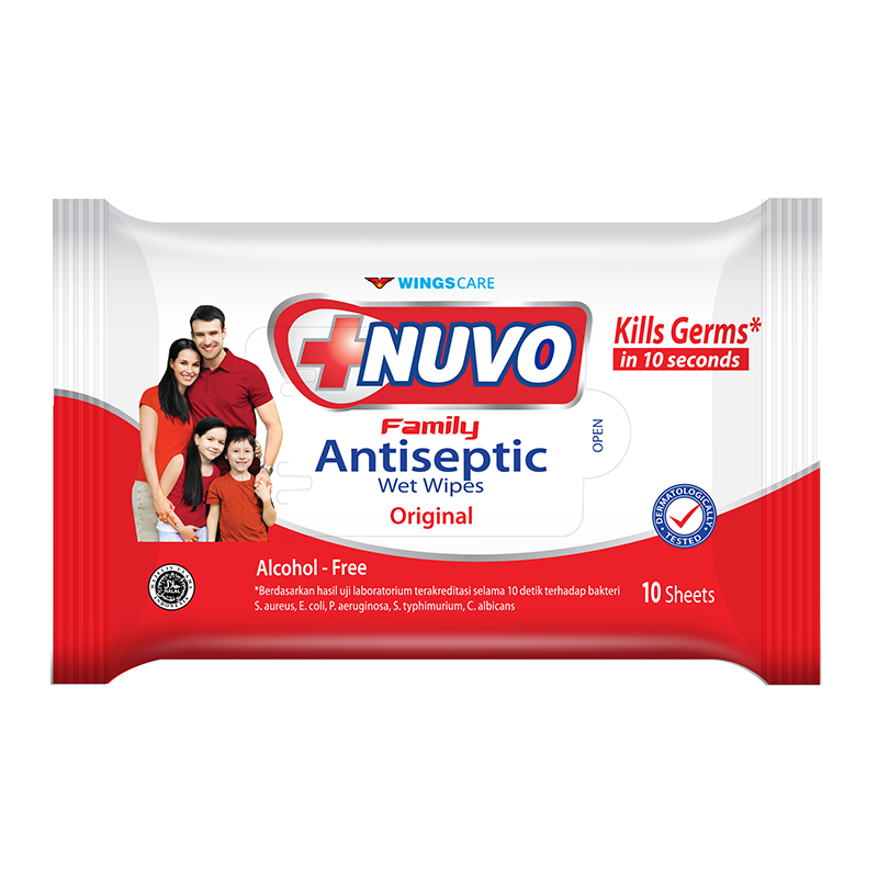 Nuvo Family Antiseptic Wet Wipes Original 10 Sheets | Gogobli