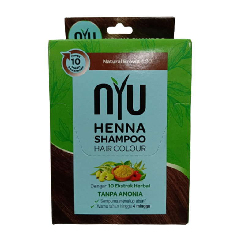 NYU Henna Shampoo Hair Color Natural Brown | Gogobli