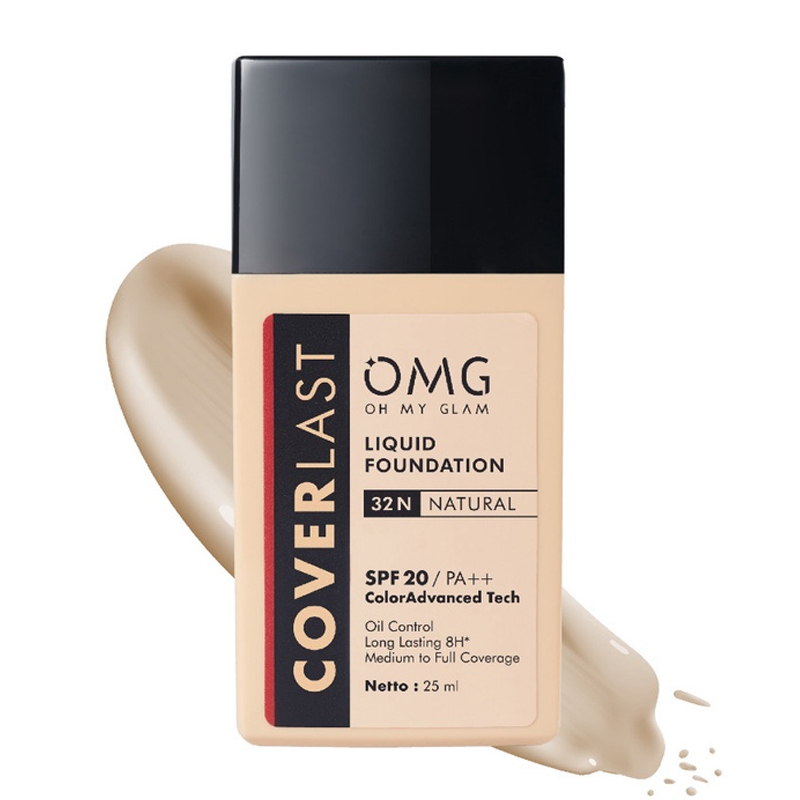 OMG Oh My Glam Coverlast Liquid Foundation 32 N Natural 25ml | Gogobli